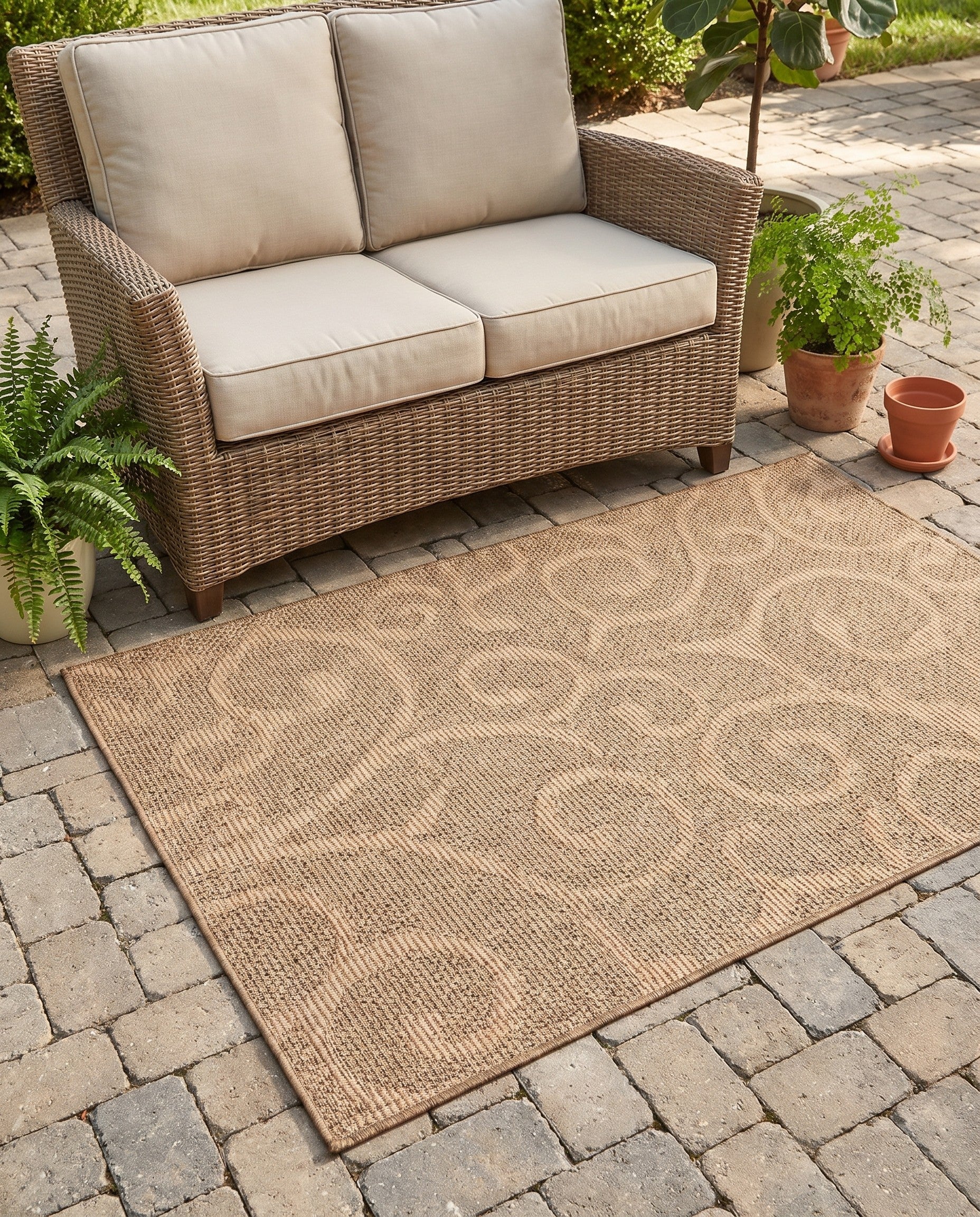 4' x 6' Easy-Clean Botanical Indoor / Outdoor Rug