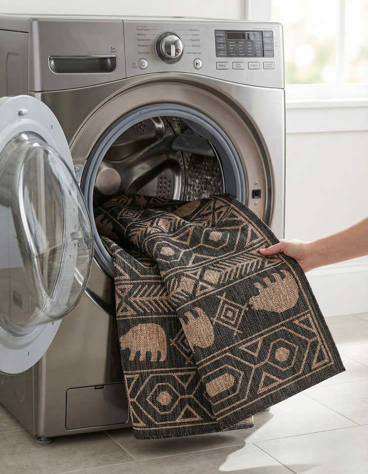 Detail image of 4' x 6'  Washable Southwestern Indoor / Outdoor Rug