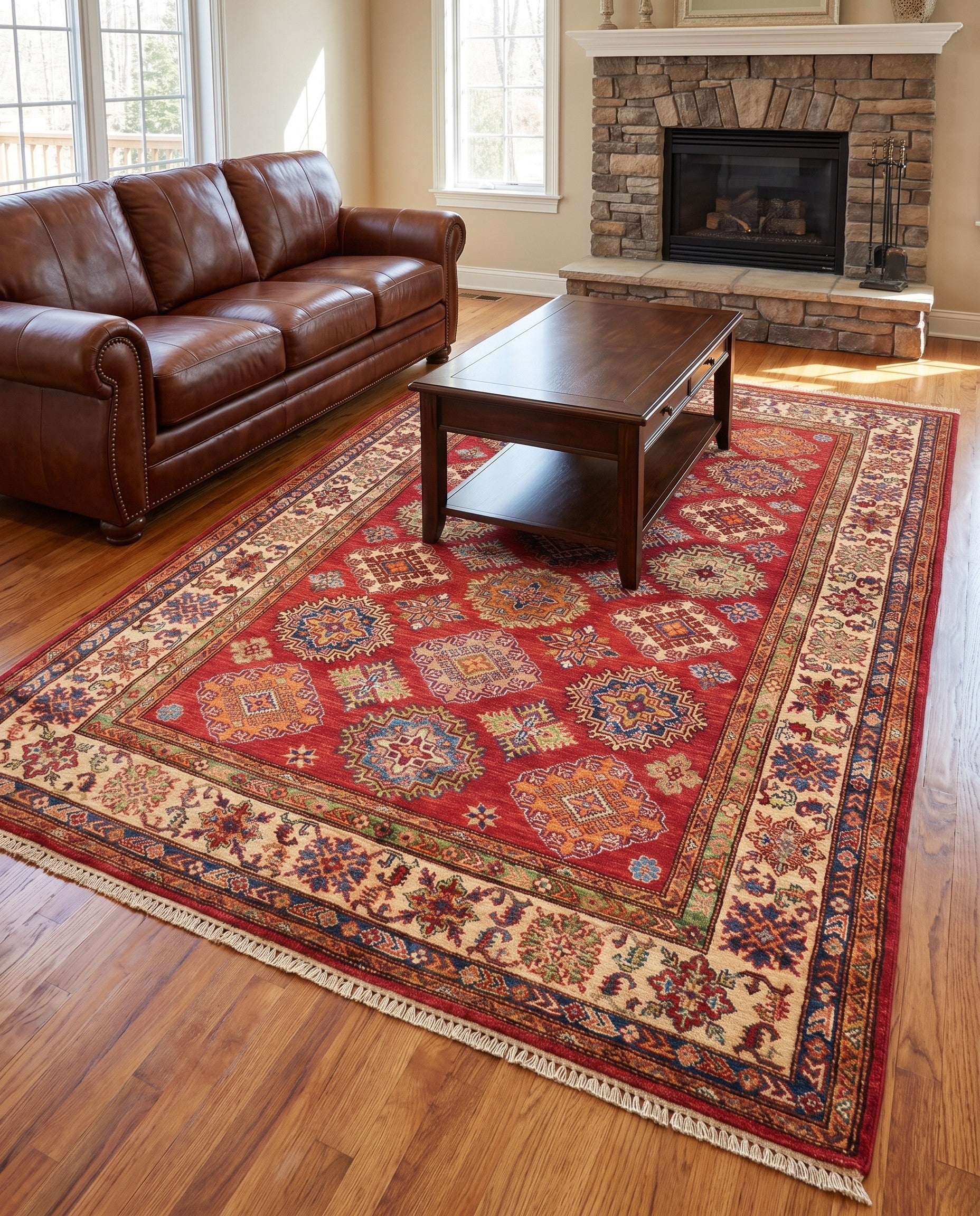 5' 1 x 7' 3 Hand Knotted Kazak Rug