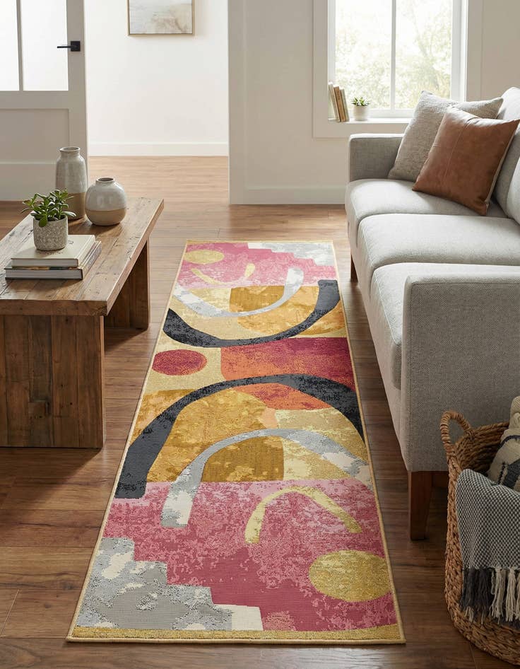 Detail image of 2' x 8' Easy-Clean Modern Indoor / Outdoor Runner Rug