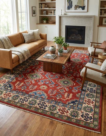 6' 4 x 9' 8 Hand Knotted Kazak Rug