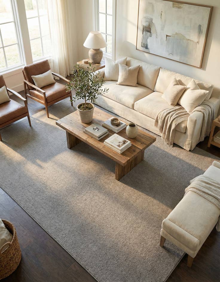 Detail image of  10' x 14' 1  Washable Solid Indoor / Outdoor Rug