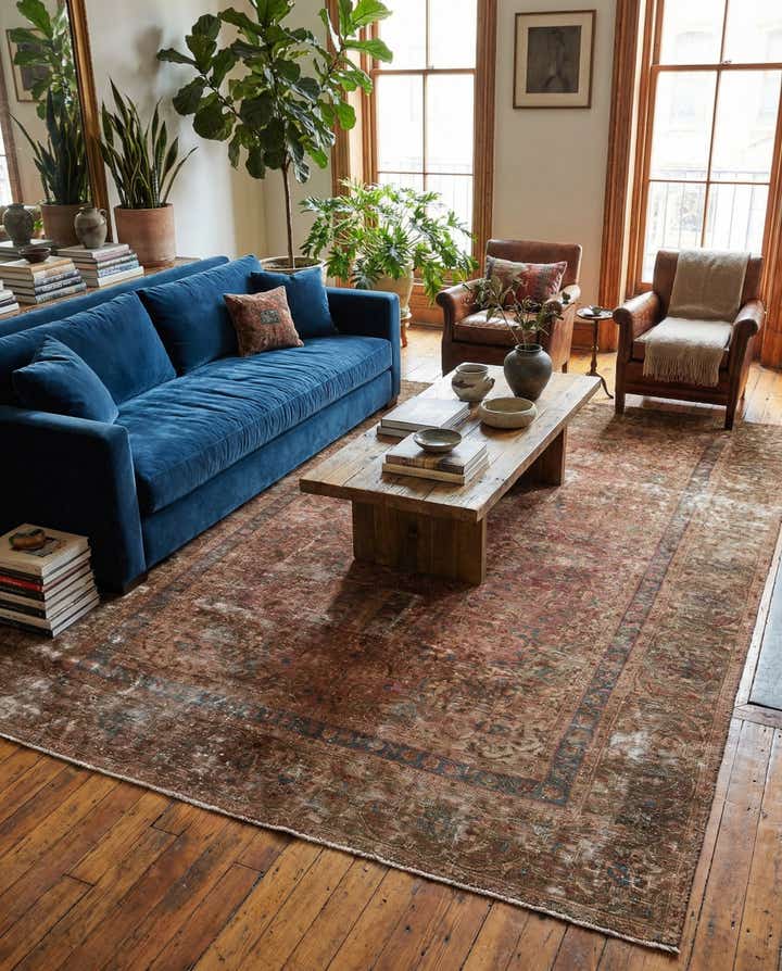 7' x 10' 10 Hand Knotted Ultra Vintage Persian Wool Rug