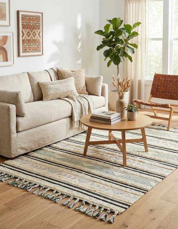 Detail image of  6' 1 x 9'  Hand Woven Arizona Wool Rug