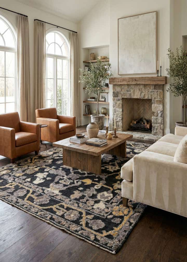8' 7 x 12' 2 Hand Knotted Oushak Wool Rug