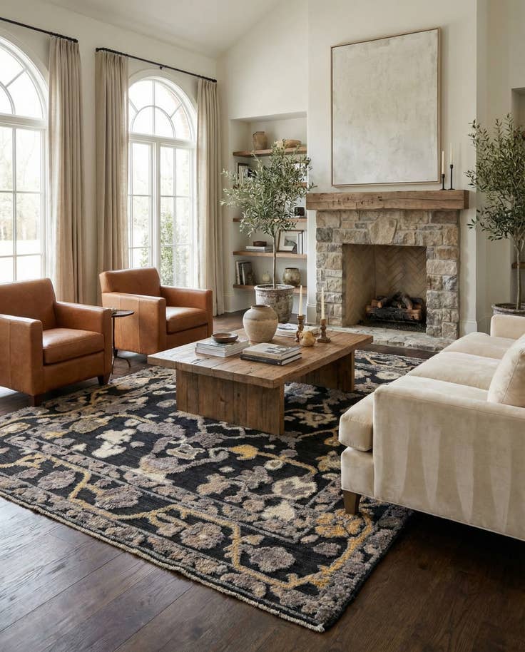 Detail image of 8' 7 x 12' 2 Hand Knotted Oushak Wool Rug