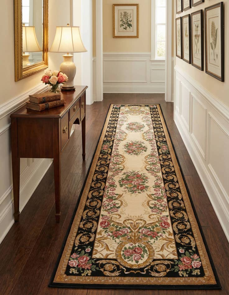 Detail image of 2' 7 x 12'  Washable Traditional Indoor / Outdoor Runner Rug