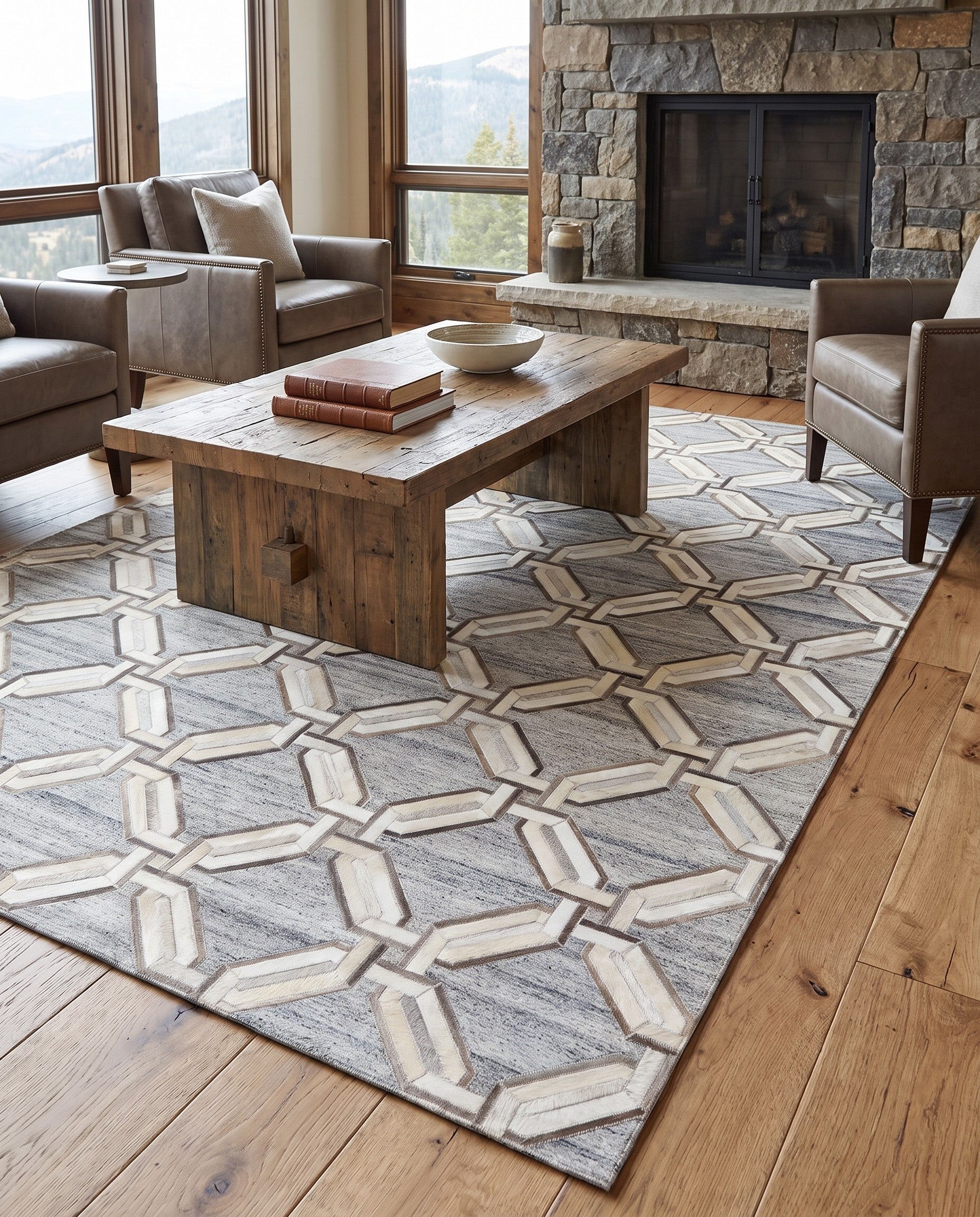 5' 4 x 8' Cowhide Rug