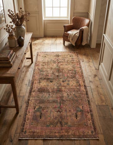4' x 7' Hand Knotted Ultra Vintage Persian Wool Runner Rug