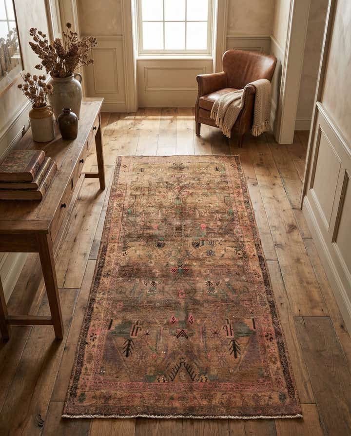 4' x 7' Hand Knotted Ultra Vintage Persian Wool Runner Rug