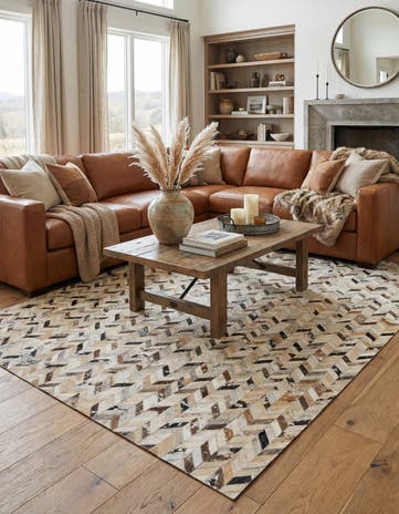 5' 2 x 8' Cowhide - Patchwork Rug