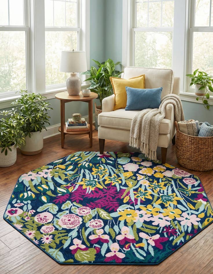 Detail image of  7' x 7' Bloom Octagon Rug