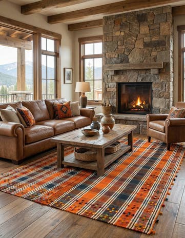 4' 9 x 7' Jajim Wool Rug