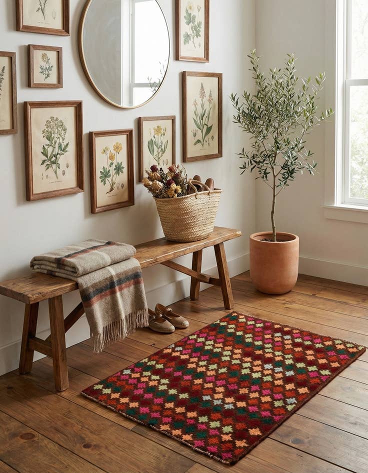 Detail image of 2' 3 x 3'  Hand Knotted Balouch Wool Rug