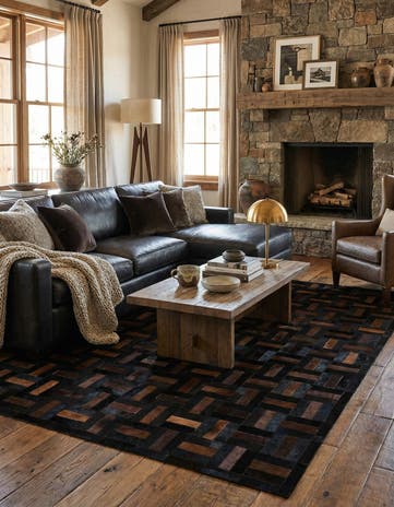 5' 3 x 8' 2 Cowhide - Patchwork Rug