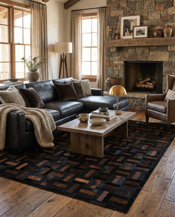5' 3 x 8' 2 Cowhide - Patchwork Rug