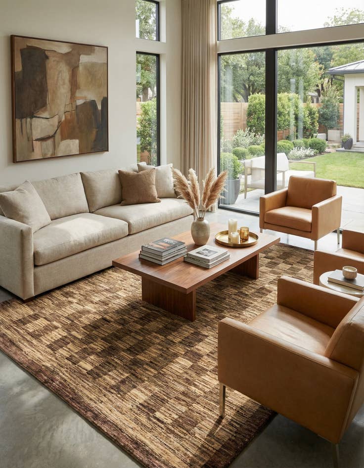 Detail image of 6' 8 x 9' 6  Hand Knotted Modern Ziegler Rug