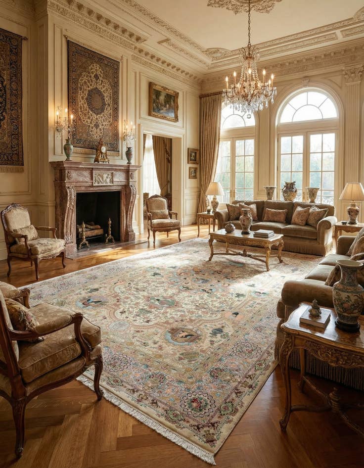 Detail image of  13' x 20' 7  Hand Knotted Tabriz Persian Rug