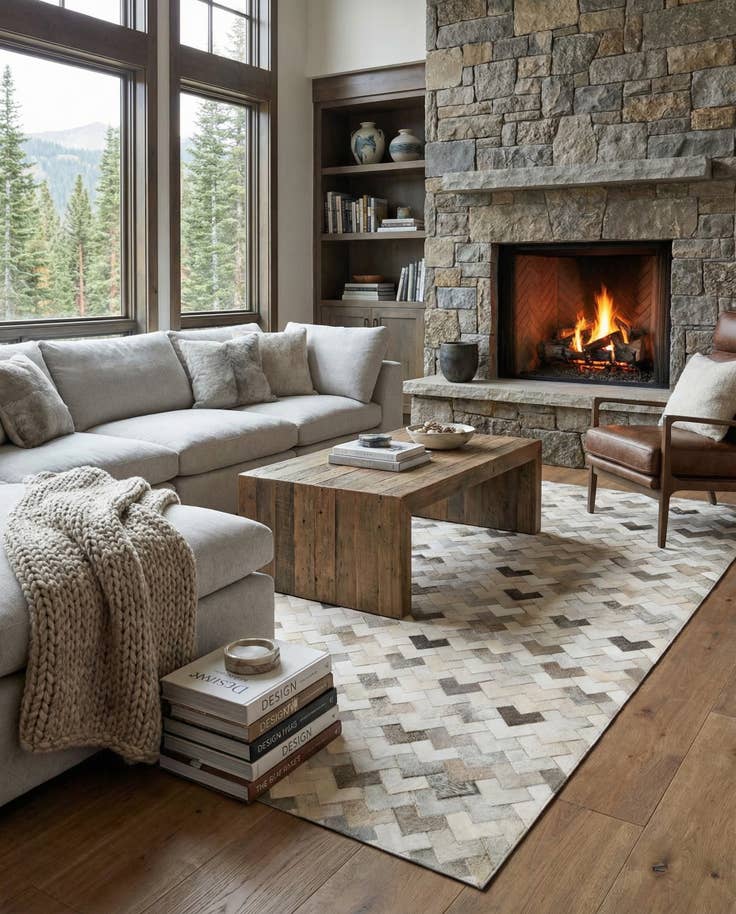 Detail image of 5' 3 x 7' 11 Cowhide - Patchwork Rug