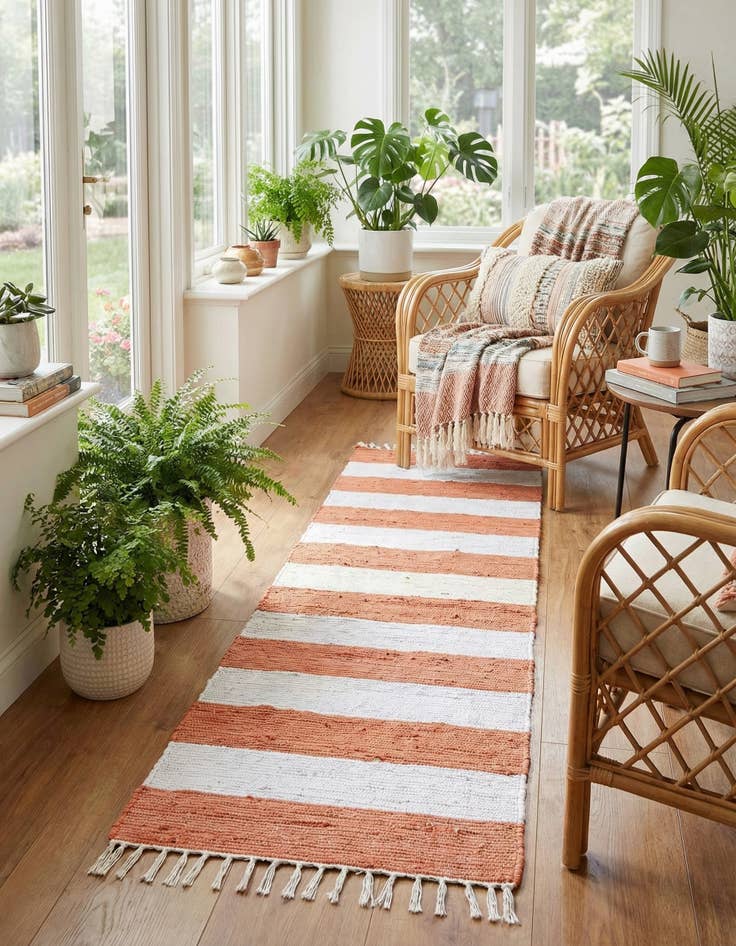 Detail image of  2' 2 x 10'  Hand Woven Chindi Rag Runner Rug