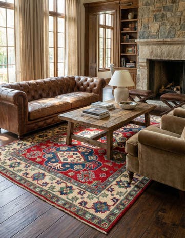 5' x 6' 8 Hand Knotted Kazak Rug