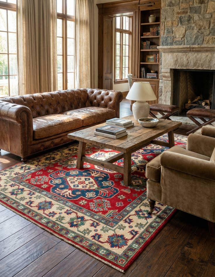 Detail image of 5' x 6' 8  Hand Knotted Kazak Rug