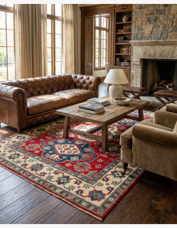 5' x 6' 8 Hand Knotted Kazak Rug