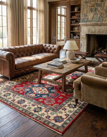 5' x 6' 8 Hand Knotted Kazak Rug