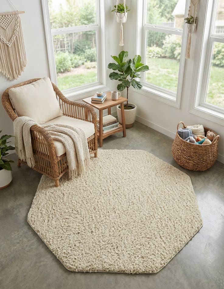 Detail image of 6' x 6' Everyday Shag Octagon Rug