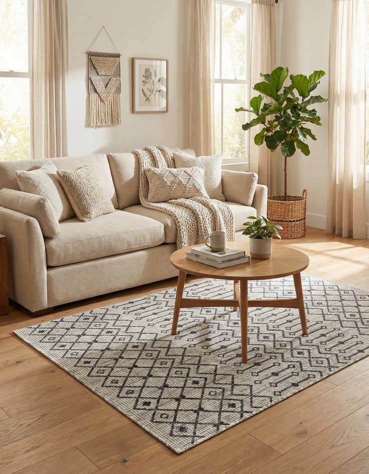 Detail image of  4' x 6'  Washable Lattice Indoor / Outdoor Rug