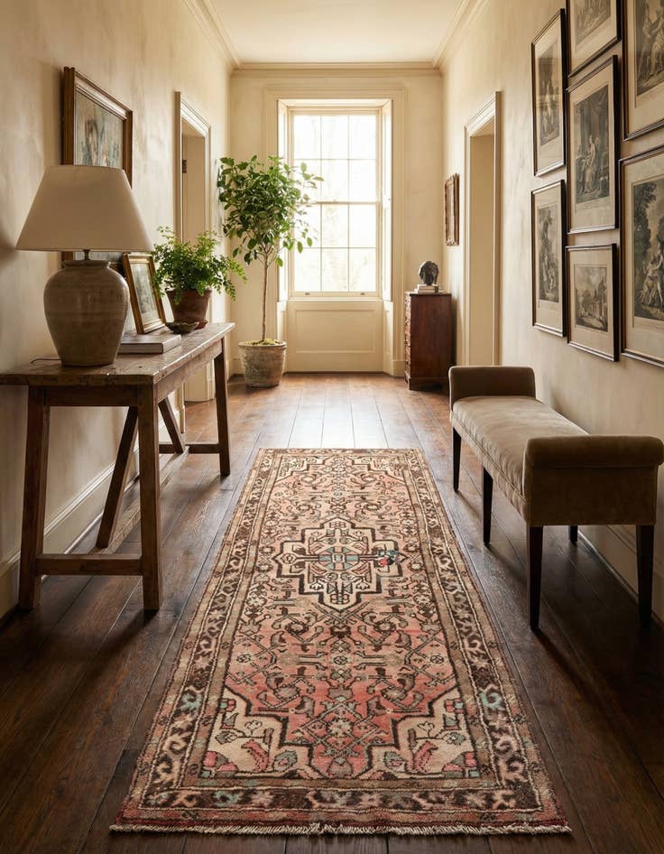 Detail image of 3' 4 x 7'  Hand Knotted Ultra Vintage Persian Wool Runner Rug