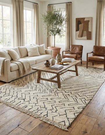 8' x 11' 2 Hand Knotted Moroccan Wool Rug