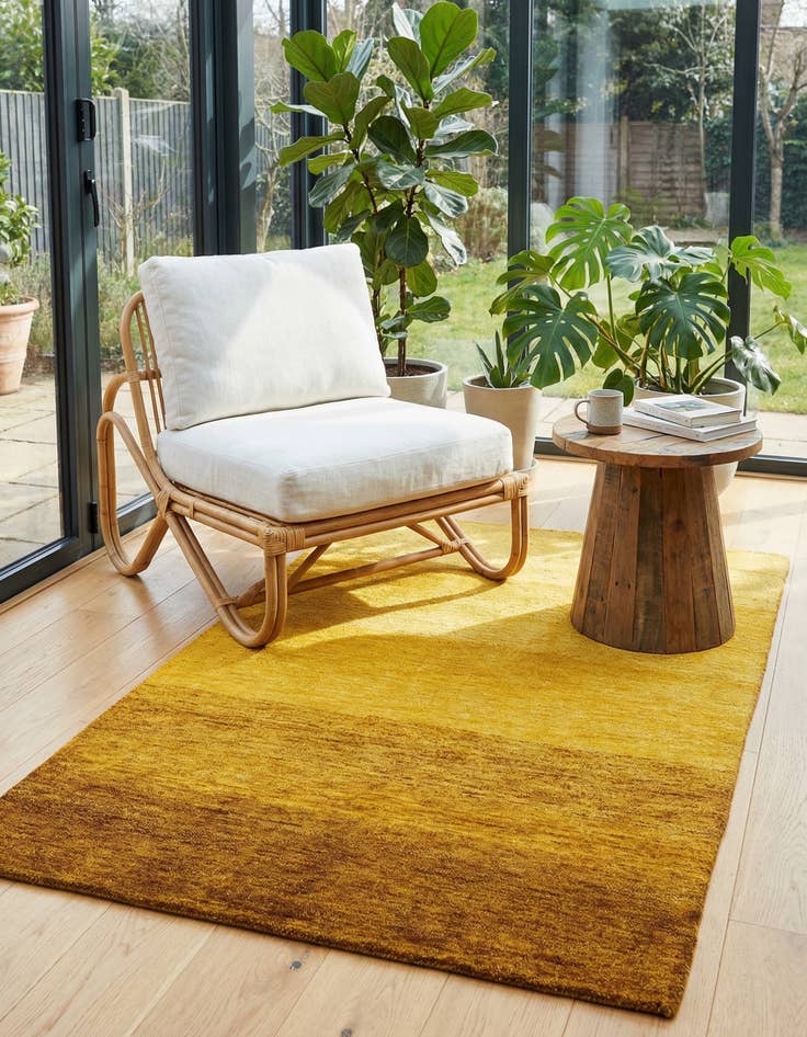 Detail image of  4' x 5' 11  Hand Knotted Kashkuli Gabbeh Wool Rug