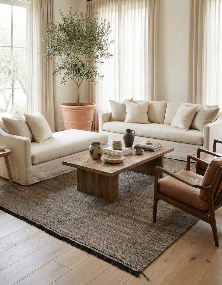 Detail image of 8' 6 x 9' 6  Hand Knotted Moroccan Wool Rug