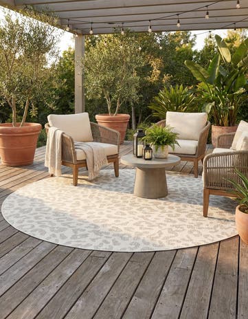 10' x 10' Easy-Clean Safari Indoor / Outdoor Round Rug