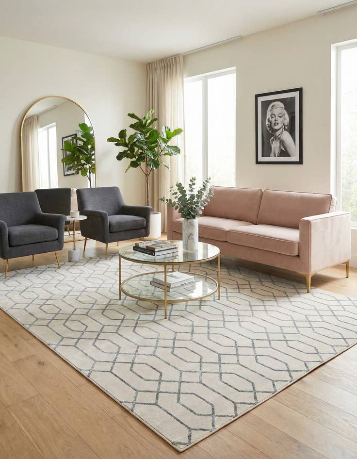 Detail image of 10' x 13'  Marilyn Monroe™ Glam Trellis Rug