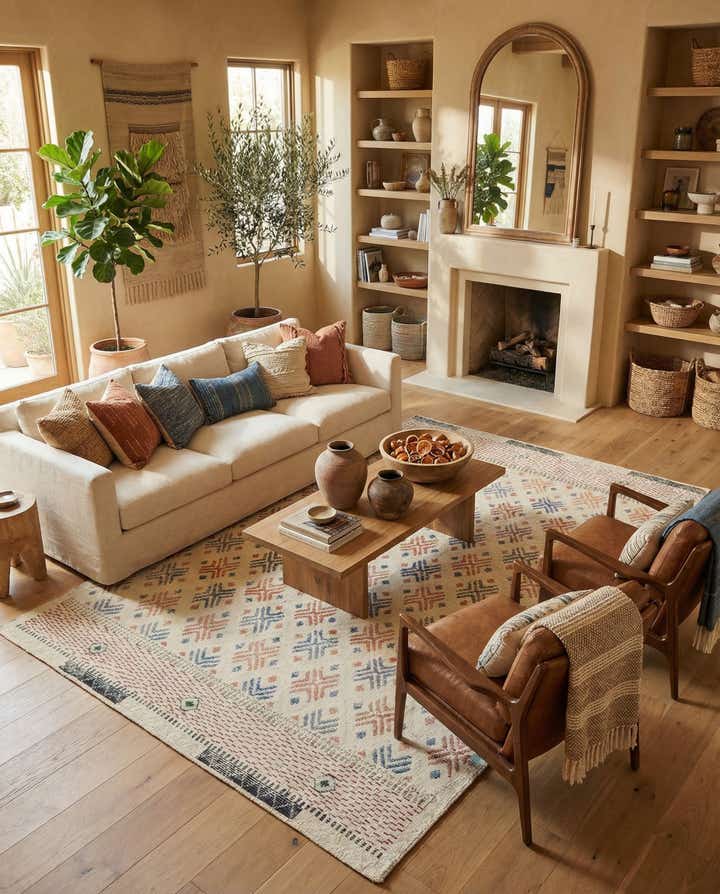 7' 8 x 10' 4 Hand Knotted Moroccan Wool Rug