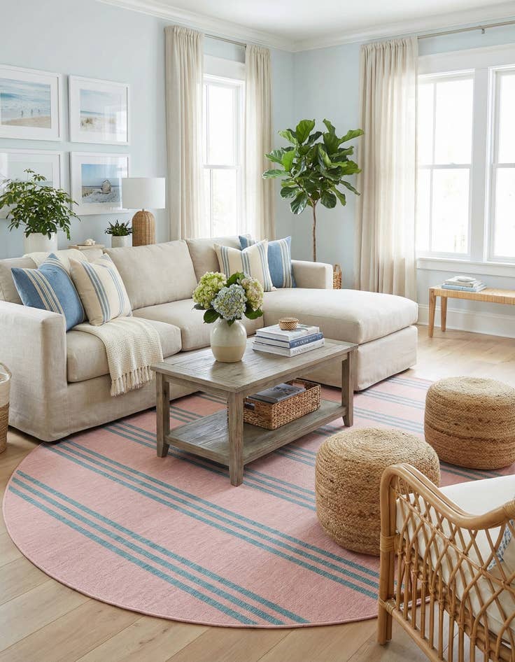 Detail image of 7' 10 x 10'  Washable Jill Zarin Anguilla Indoor / Outdoor Oval Rug