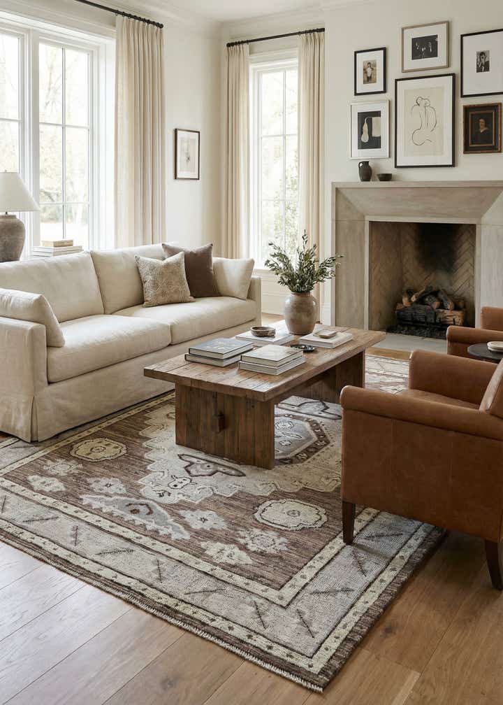8' 5 x 10' 7 Hand Knotted Oushak Wool Rug