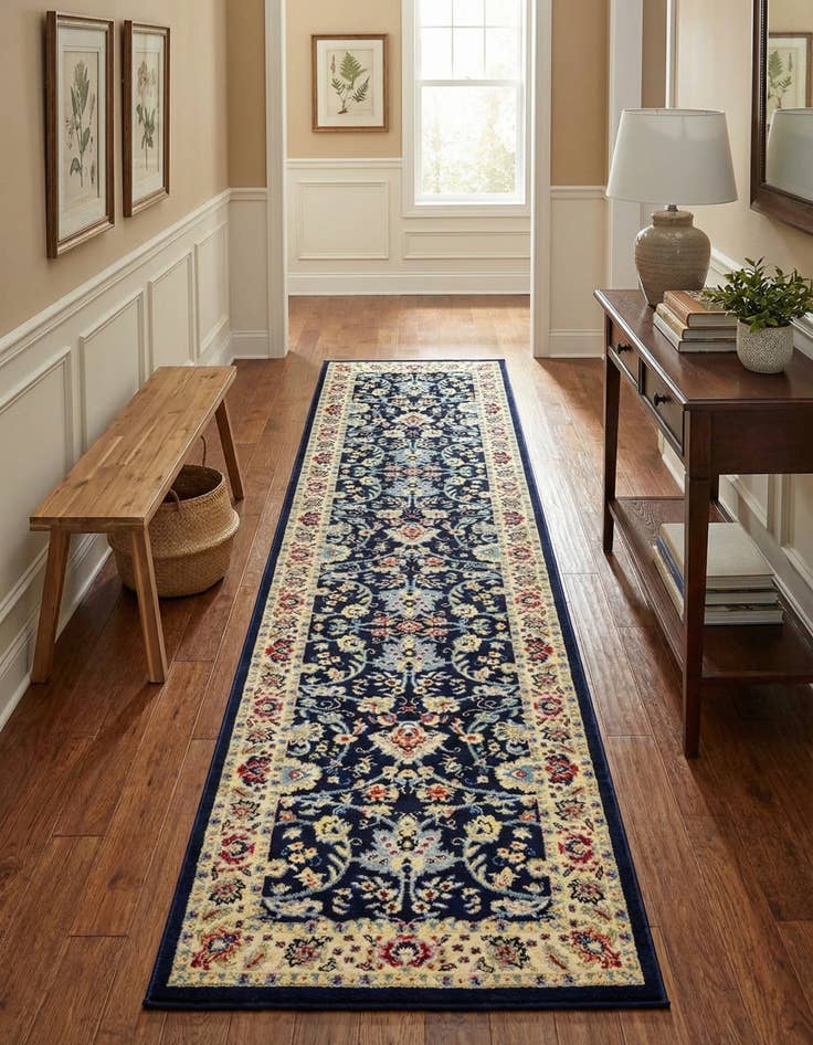 Detail image of 3' x 16' 5 Kashan Design Runner Rug