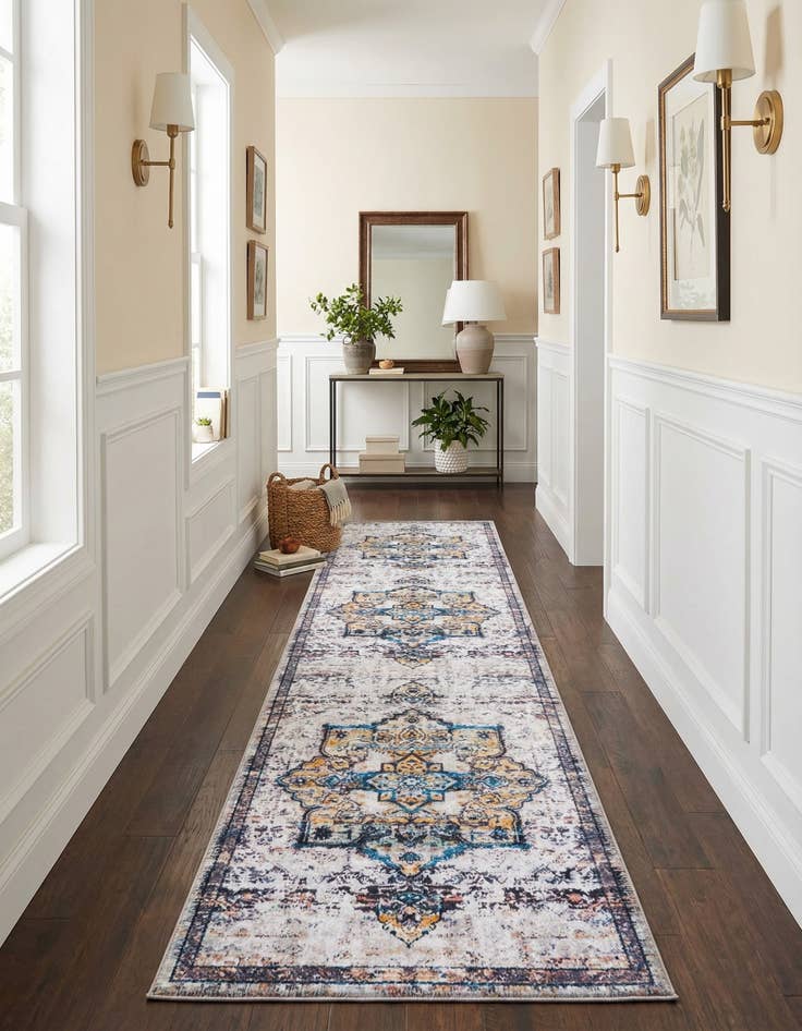 Detail image of 2' x 13'  Washable Renaissance Runner Rug