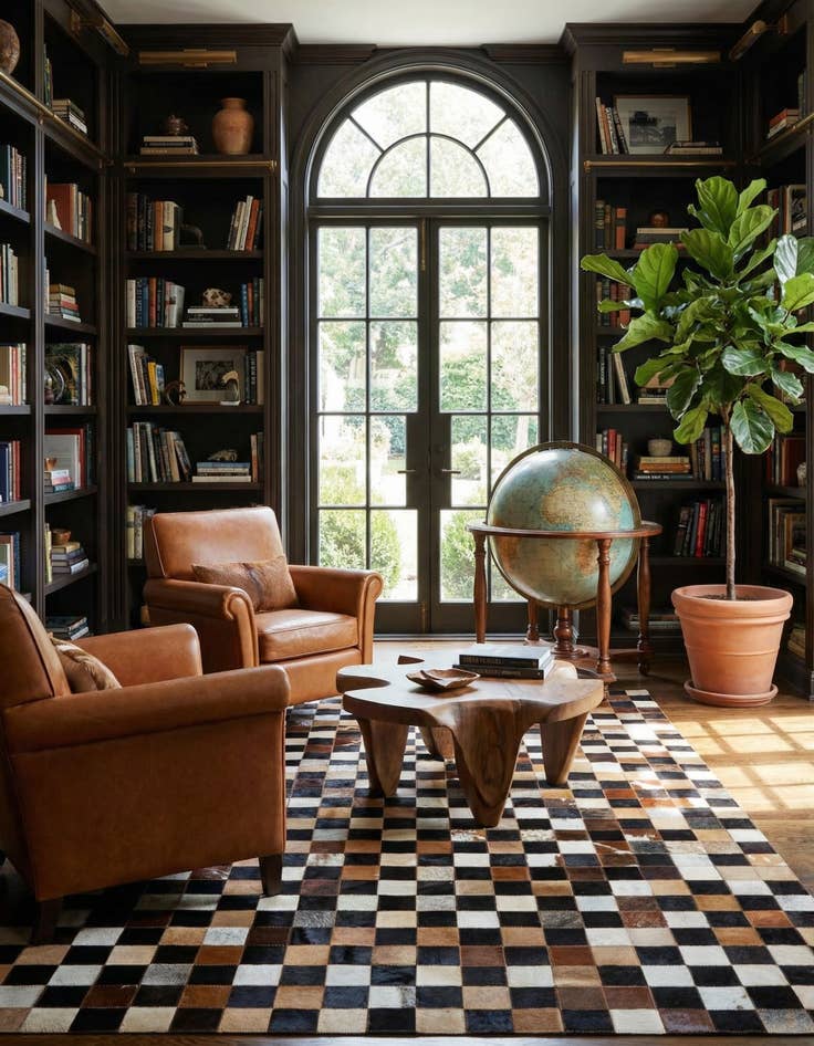 Detail image of  5' x 8' Cowhide Leather Rug