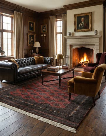 7' 4 x 9' 10 Hand Knotted Bokhara Oriental Wool Rug