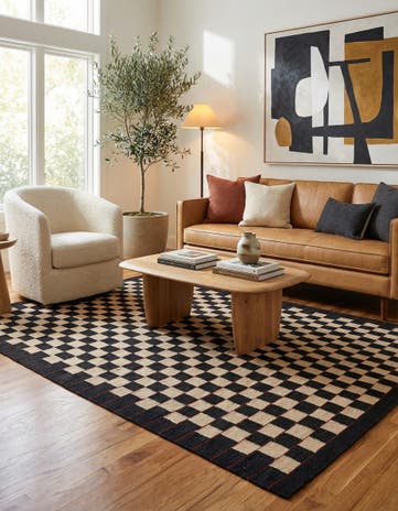 4' 10 x 6' 5 Hand Woven Kilim Modern Wool Rug