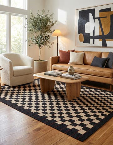 4' 10 x 6' 5 Hand Woven Kilim Modern Wool Rug