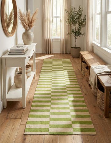 2' 7 x 9' 10 Hand Woven Kilim Modern Wool Runner Rug