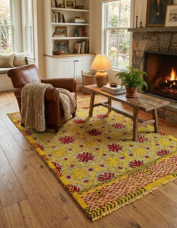 4' 10 x 7' Hand Knotted Darya Wool Rug