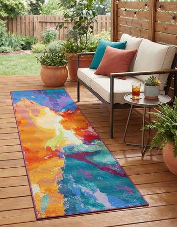 2' x 8' Easy-Clean Modern Indoor / Outdoor Runner Rug