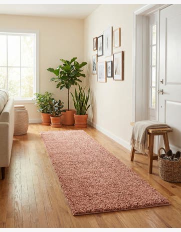 Grapefruit Pink Jill Zarin Shaggy Chic Runner Rug