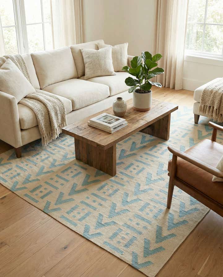 5' x 6' 1 Hand Woven Kilim Modern Wool Rug